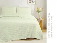 Cover Pierre Cardín Stone Washed 2 1/2 Plazas Menta